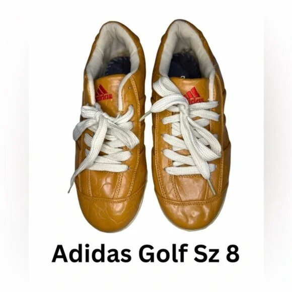 Adidas Gold Golf Shoes Size 8 - Picture 1 of 6